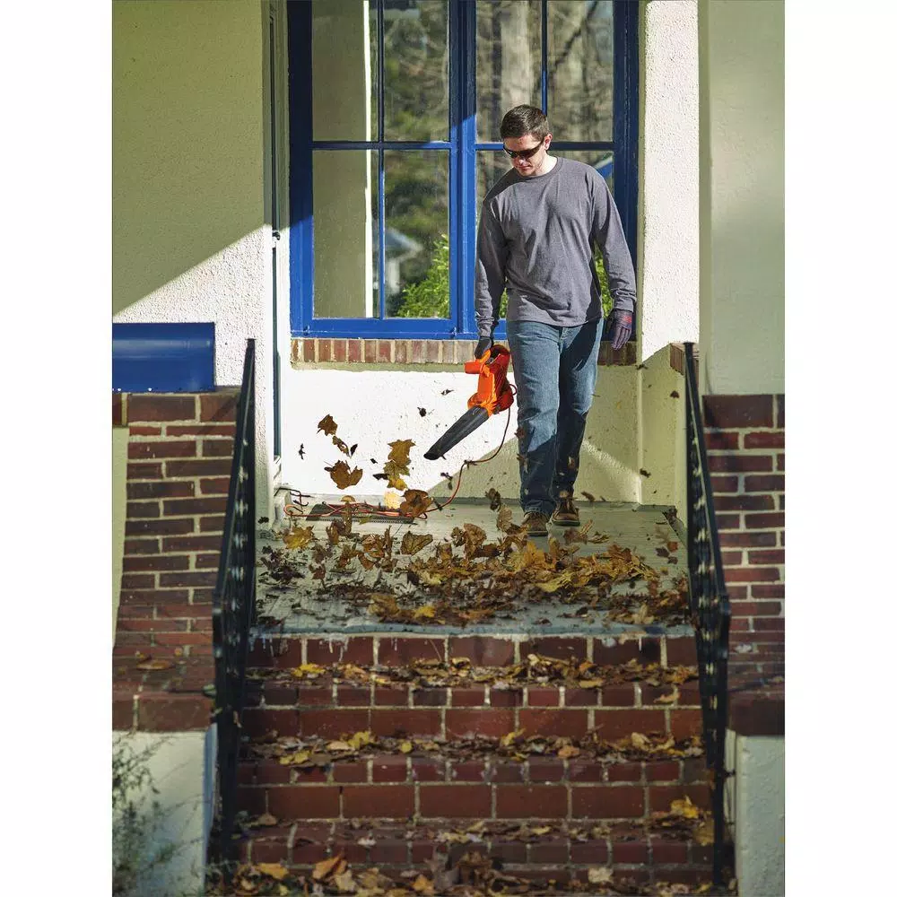 Leaf Blowers BLACK+DECKER 180 MPH 220 CFM 7-Amp Corded Electric Handheld Leaf Blower - Image 4