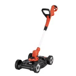 Trimmers BLACK+DECKER 12 In. 6.5 Amp Corded Electric Straight Shaft Single Line 3-in-1 String Grass Trimmer/Lawn Edger/Push Mower