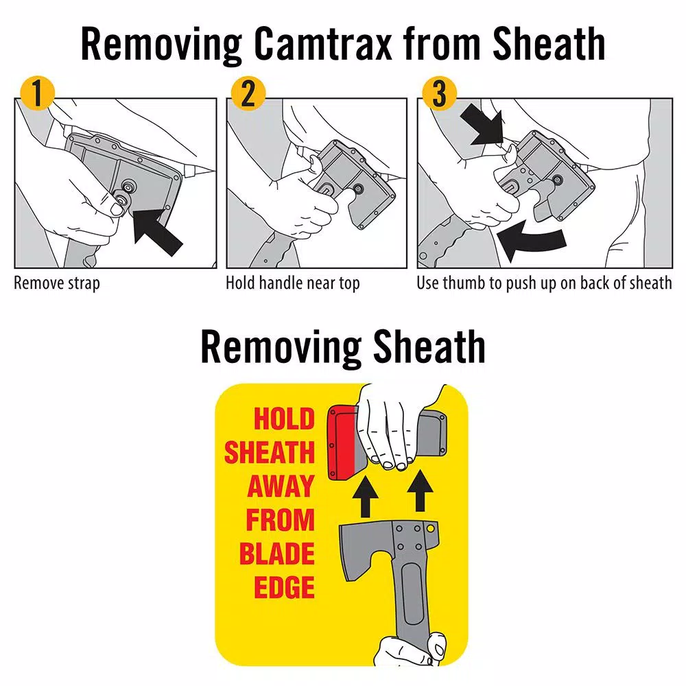Garden Tools Camillus Camtrax 12 In. Glass Filled Nylon Handle 3-in-1 Hatchet, Folding Saw And Hammer With Molded Sheath - Image 2