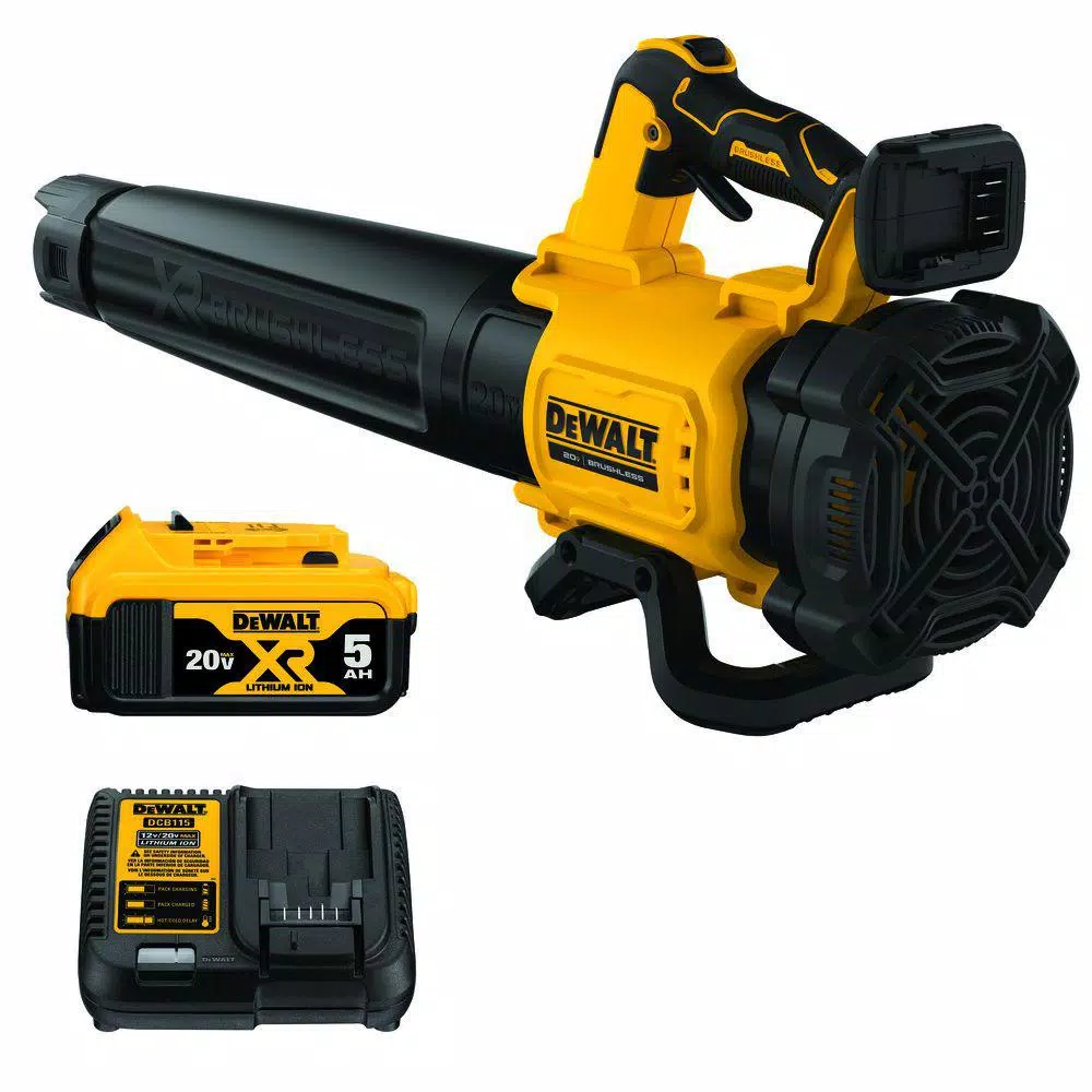 Leaf Blowers DEWALT 125 MPH 450 CFM 20V MAX Lithium-Ion Cordless Brushless Blower With (1) 5.0Ah Battery And Charger Included - Image 3