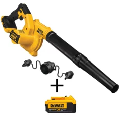 Leaf Blowers DEWALT 20-Volt MAX Cordless Compact Jobsite Blower 135 MPH 100 CFM With (1) 20-Volt 4.0Ah Battery