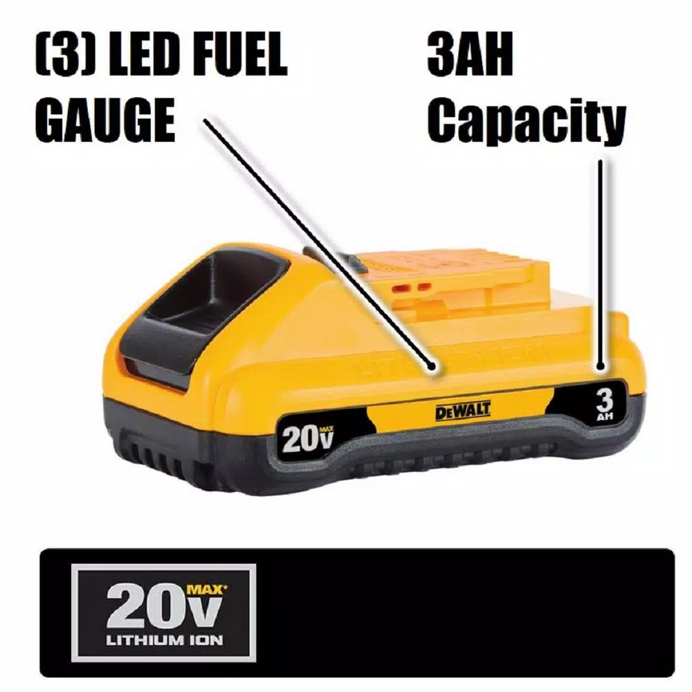 Leaf Blowers DEWALT 20-Volt MAX Cordless Compact Jobsite Blower 135 MPH 100 CFM With (1) 20-Volt 3.0Ah Battery - Image 11