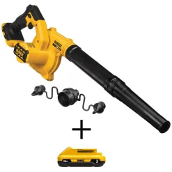 Leaf Blowers DEWALT 20-Volt MAX Cordless Compact Jobsite Blower 135 MPH 100 CFM With (1) 20-Volt 3.0Ah Battery