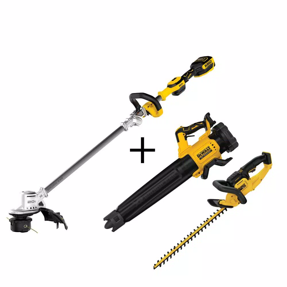 Trimmers DEWALT 14 In. 20V MAX Brushless Cordless String Trimmer With Bonus 20V Blower (Tool Only) And 20V Hedge Trimmer (Tool Only)