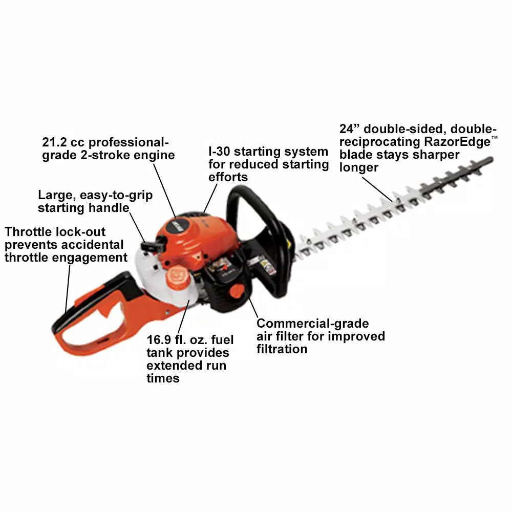 Trimmers ECHO 24 In. 21.2 Cc Gas 2-Stroke Cycle Hedge Trimmer - Image 3