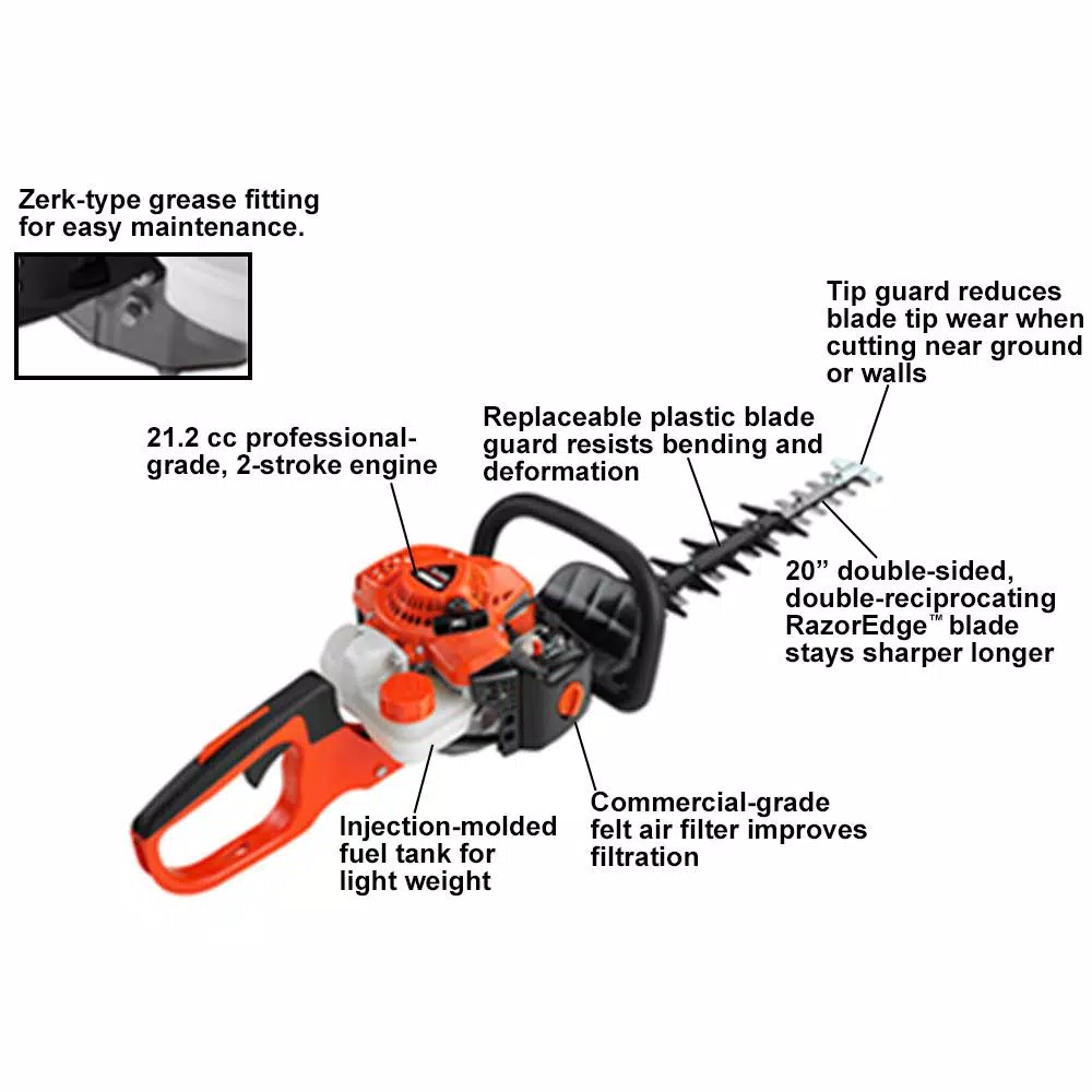 Trimmers ECHO 20 In. 21.2 Cc Gas 2-Stroke Cycle Hedge Trimmer - Image 2