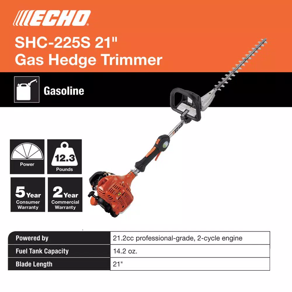 Trimmers ECHO 21 In. 21.2 Cc Gas 2-Stroke Cycle Hedge Trimmer 3 Trimmers ECHO 21 In. 21.2 Cc Gas 2-Stroke Cycle Hedge Trimmer - Image 3