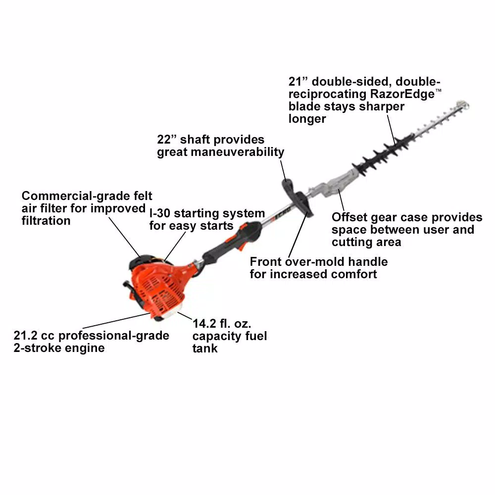 Trimmers ECHO 21 In. 21.2 Cc Gas 2-Stroke Cycle Hedge Trimmer 2 Trimmers ECHO 21 In. 21.2 Cc Gas 2-Stroke Cycle Hedge Trimmer - Image 2