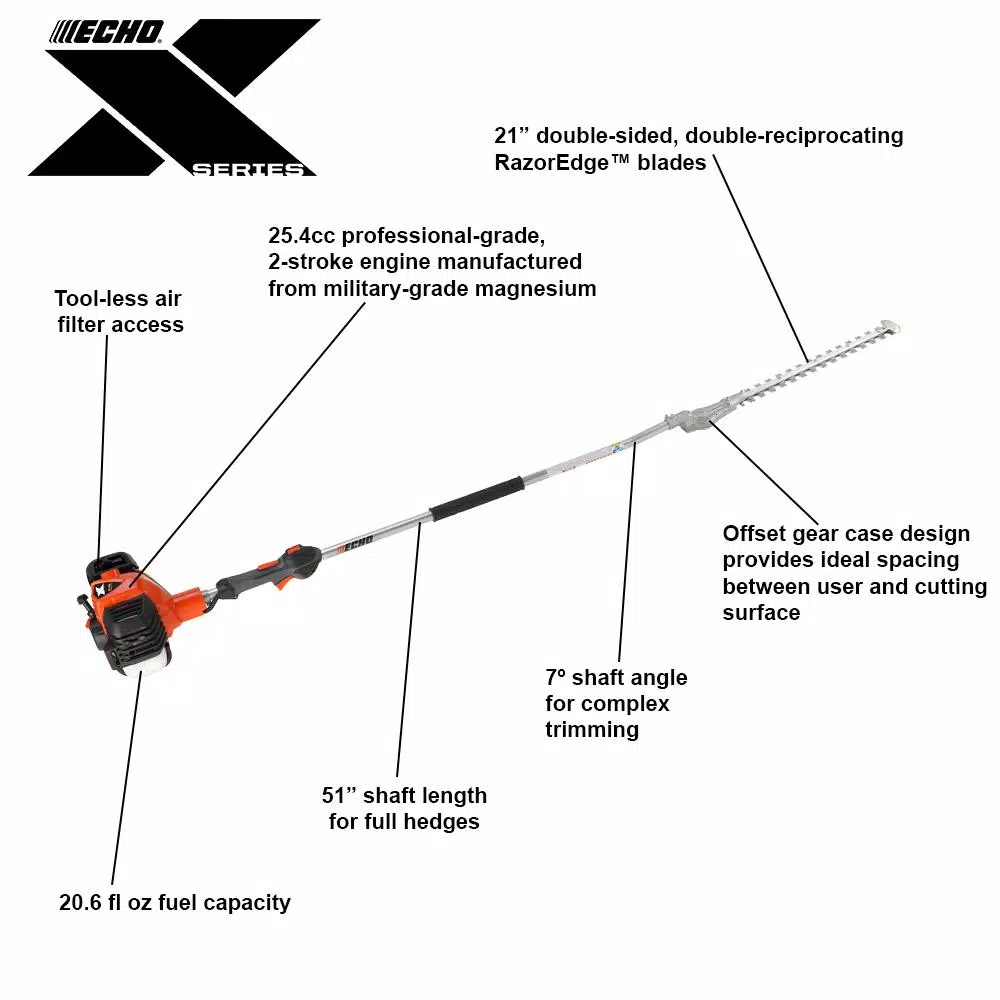Trimmers ECHO 21 In. 25.4 Cc Gas 2-Stroke Cycle Hedge Trimmer - Image 2
