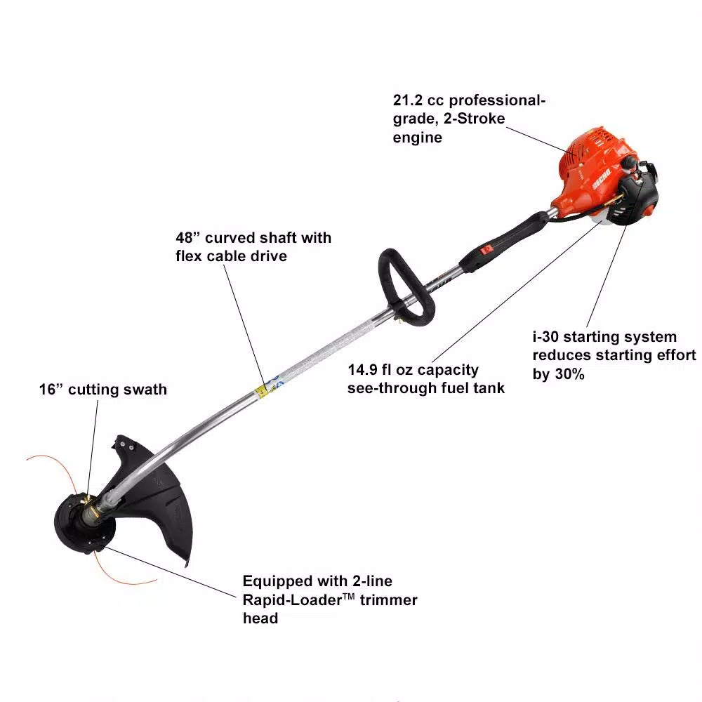 Trimmers ECHO 21.2 Cc Gas 2-Stroke Cycle Curved Shaft Trimmer - Image 2