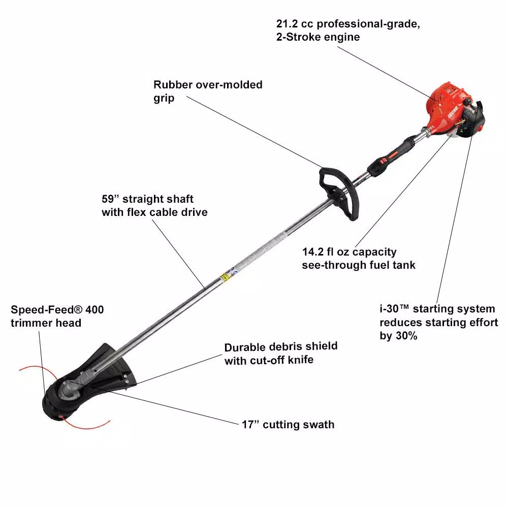 Trimmers ECHO 21.2 Cc Gas 2-Stroke Cycle Straight Shaft Trimmer - Image 2