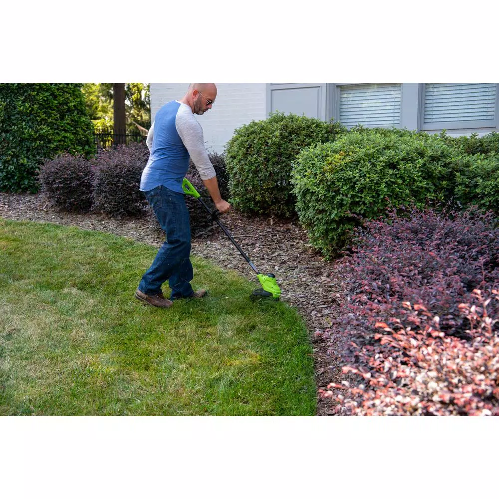 Trimmers Greenworks 10 In. 24-Volt Battery Cordless TORQDRIVE String Trimmer With 2.0 Ah USB Battery And Charger Included ST24B213 - Image 9