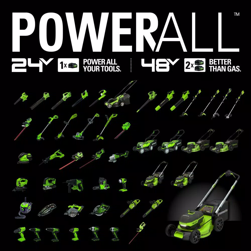 Trimmers Greenworks 10 In. 24-Volt Battery Cordless TORQDRIVE String Trimmer With 2.0 Ah USB Battery And Charger Included ST24B213 - Image 2