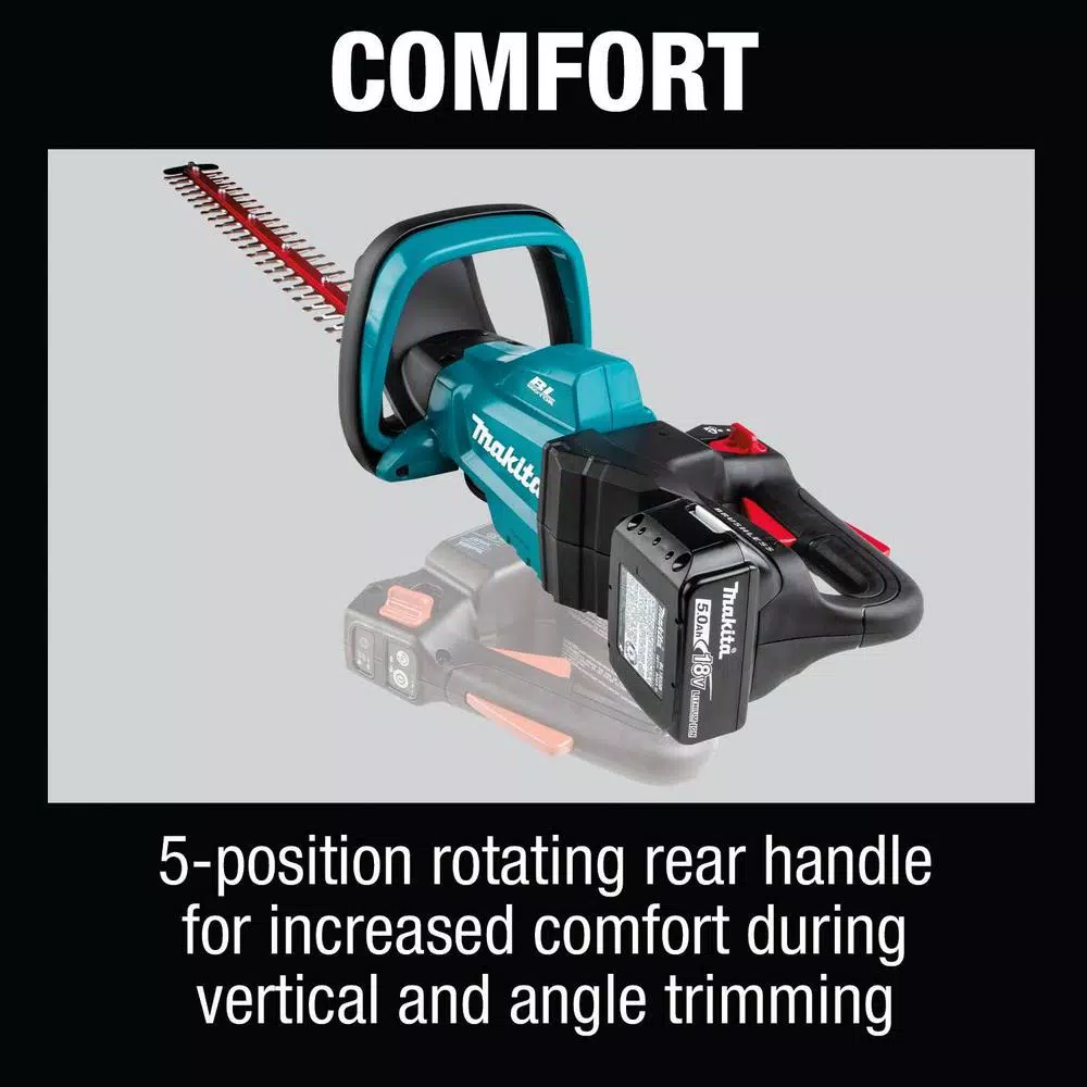 Trimmers Makita 18-Volt LXT Lithium-Ion Brushless Cordless 24 In. Hedge Trimmer Kit (5.0 Ah) - Image 7