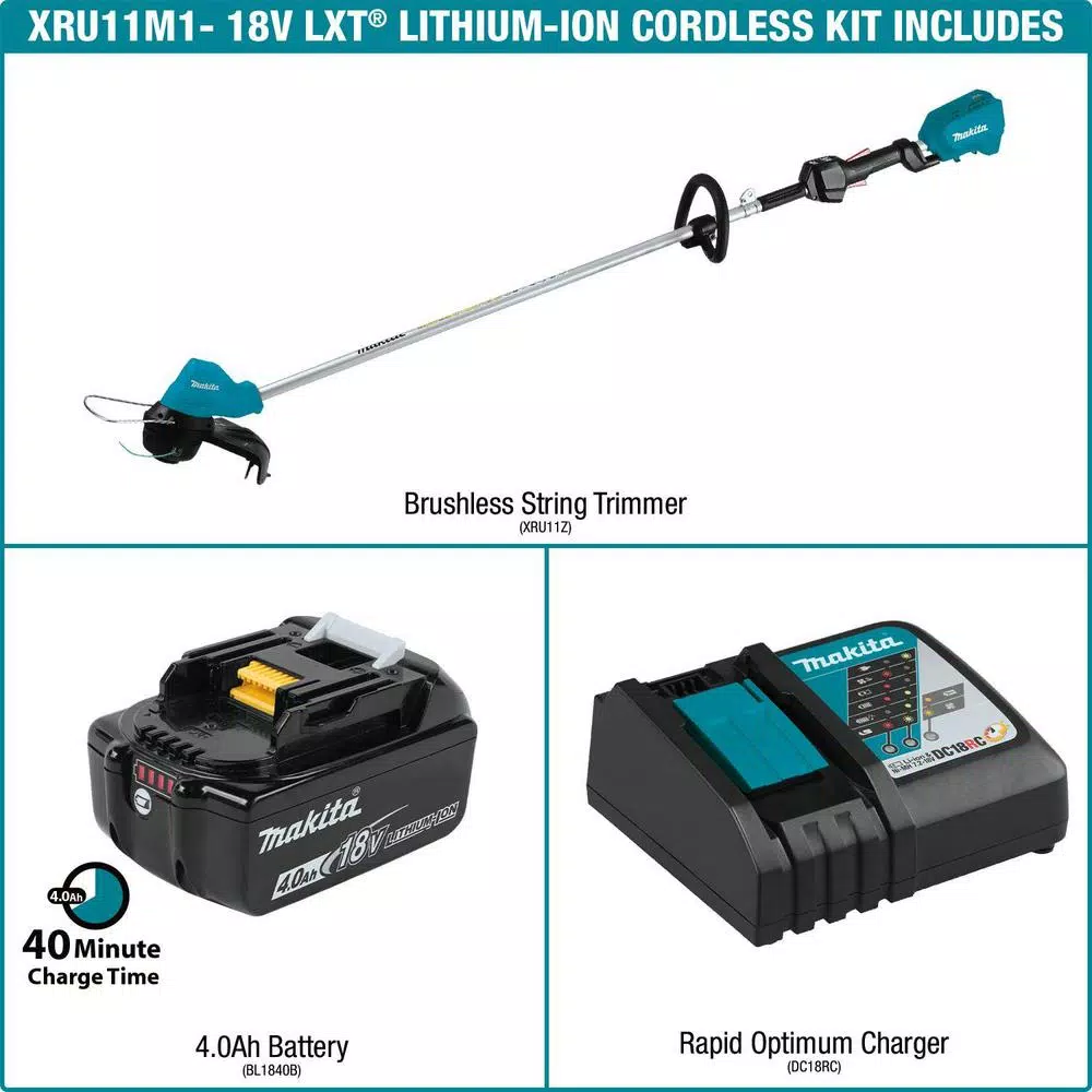 Trimmers Makita 18-Volt LXT Lithium-Ion Brushless Cordless String Trimmer Kit With (1) Battery 4.0Ah And Charger - Image 2