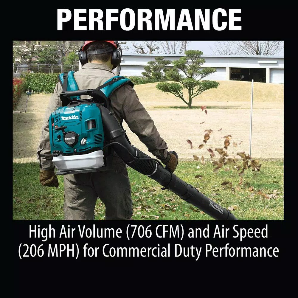 Leaf Blowers Makita 75.6 Cc MM4 206 MPH 706 CFM 4-Stroke Engine Tube Throttle Backpack Blower - Image 8
