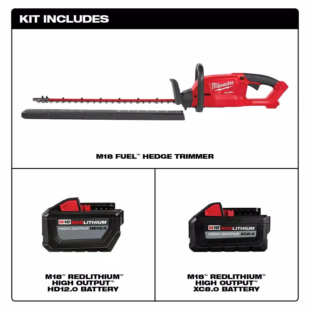 Trimmers Milwaukee M18 FUEL 18-Volt Lithium-Ion Brushless Cordless Hedge Trimmer With 12 Ah And 8 Ah Batteries - Image 2