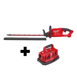 Trimmers Milwaukee M18 FUEL 18-Volt Lithium-Ion Brushless Cordless Hedge Trimmer With M18 6-Port Sequential Battery Charger