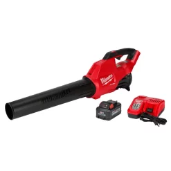 Leaf Blowers Milwaukee M18 FUEL 120 MPH 450 CFM 18-Volt Lithium-Ion Brushless Cordless Handheld Blower Kit With 8.0 Ah Battery, Rapid Charger