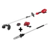 Trimmers Milwaukee M18 FUEL 18-Volt Lithium-Ion Brushless Cordless String Trimmer Kit With M18 FUEL 10 In. Pole Saw Attachment