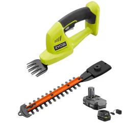 Trimmers RYOBI Reconditioned ONE+ 18-Volt Lithium-Ion Cordless Grass Shear And Shrubber Trimmer – 1.3 Ah Battery And Charger Included
