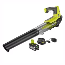 Leaf Blowers RYOBI Reconditioned ONE+ 100 MPH 280 CFM 18-Volt Lithium-Ion Cordless Leaf Blower – 4.0 Ah Battery And Charger Included