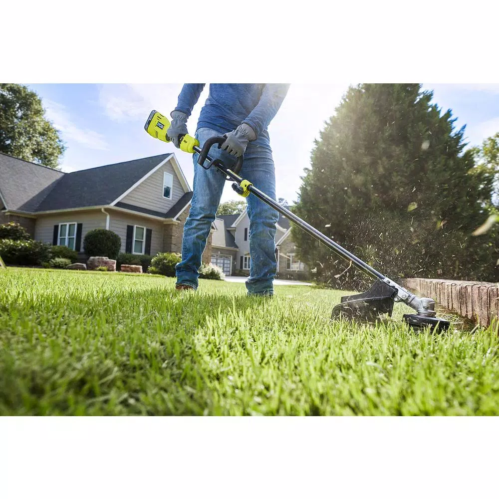 Trimmers RYOBI ONE+ 18-Volt Cordless Attachment Capable Brushless String Trimmer With Edger Attachment 4.0 Ah Battery, Charger Included - Image 14