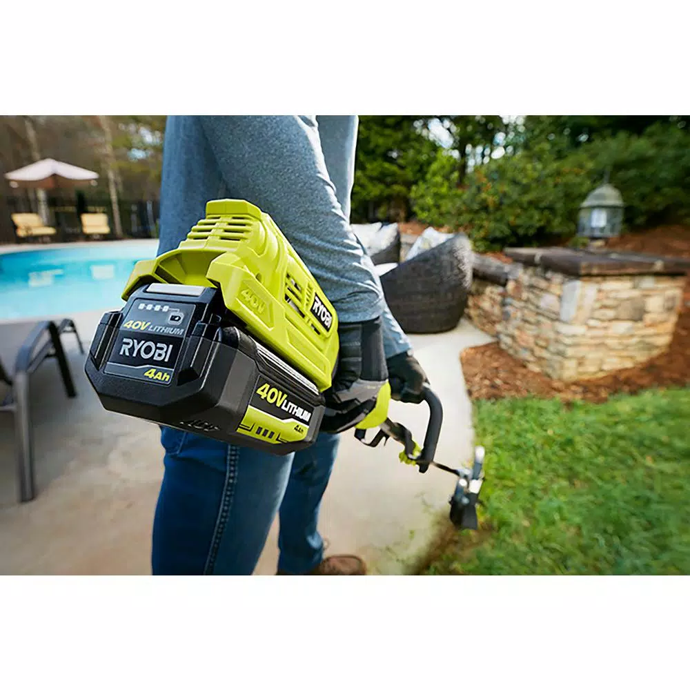 Trimmers RYOBI 40-Volt X Lithium-Ion Cordless Attachment Capable String Trimmer And 40-Volt Lithium-Ion Cordless Blower (Tools-Only) - Image 6