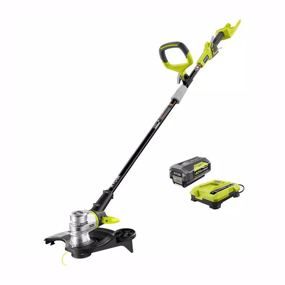 Trimmers RYOBI 40-Volt Lithium-Ion Cordless String Trimmer/Edger – 2.6 Ah Battery And Charger Included