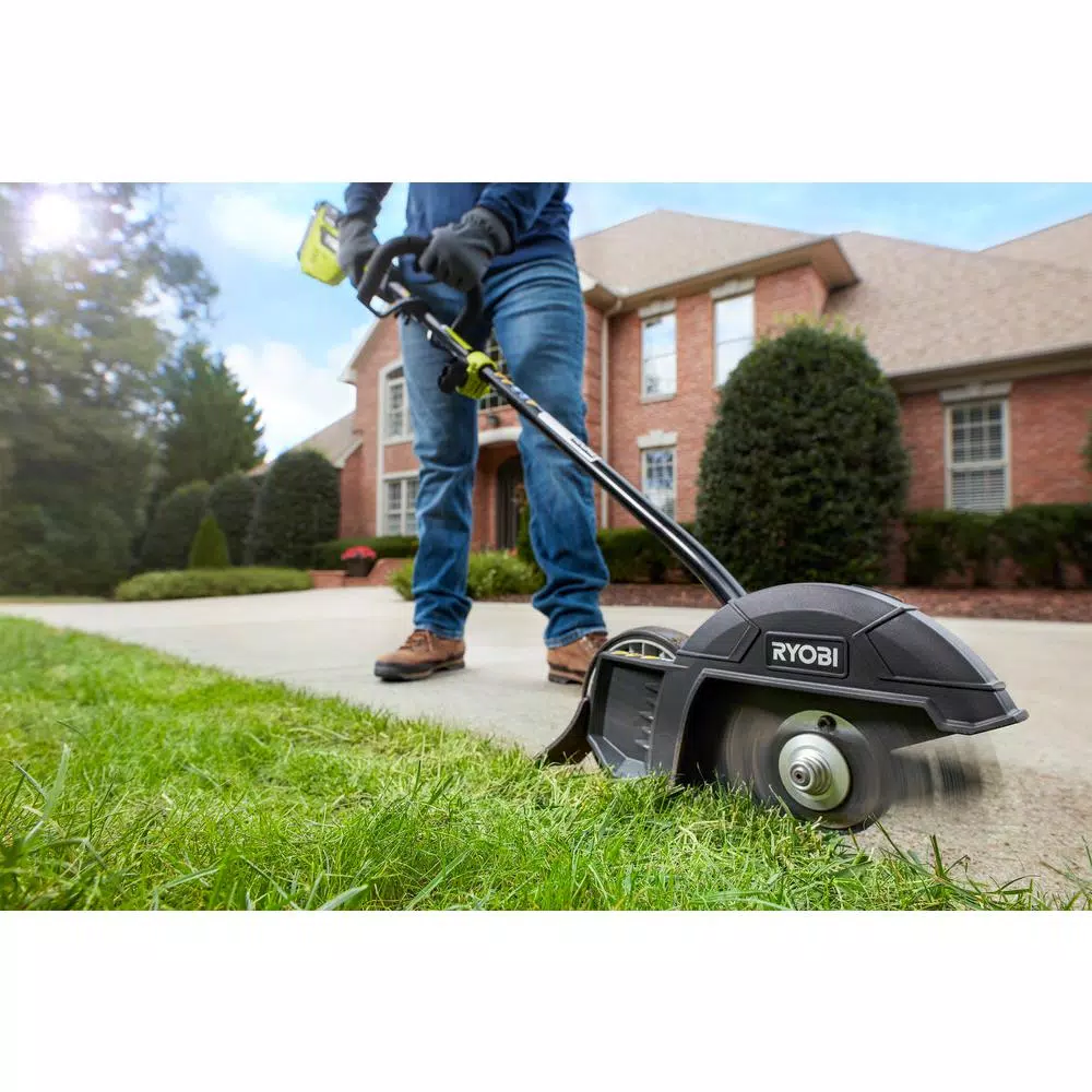 Trimmers RYOBI 40-Volt Lithium-Ion Brushless Electric Cordless Attachment Capable Edger, 4.0 Ah Battery And Charger Included - Image 10