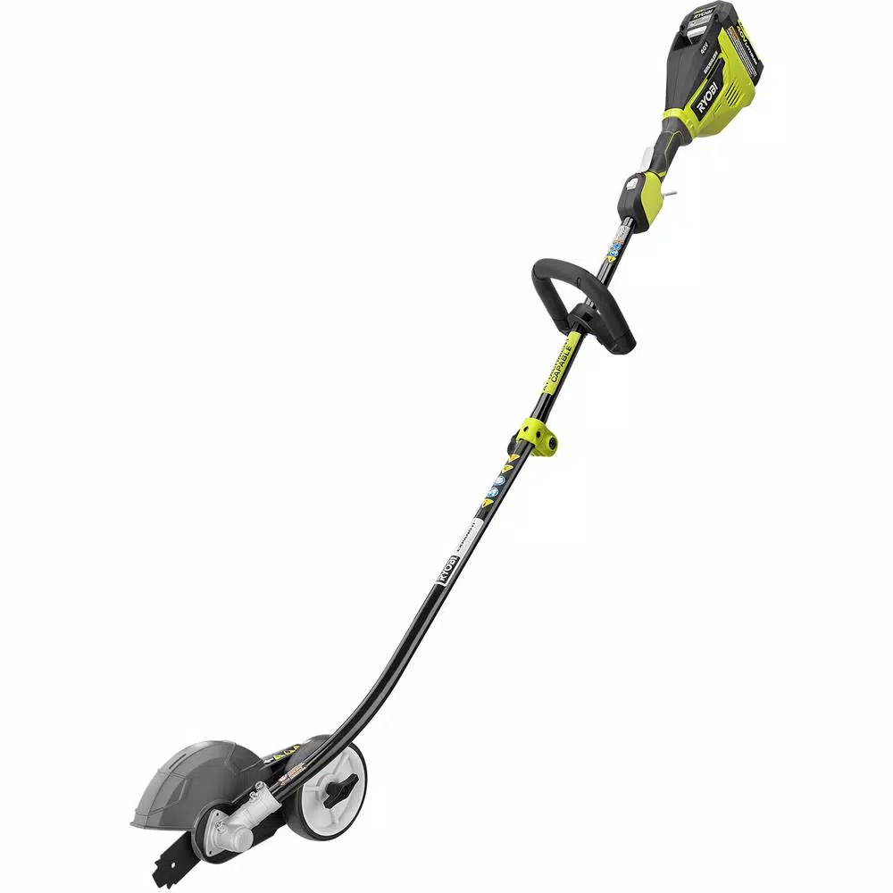 Trimmers RYOBI 40-Volt Lithium-Ion Brushless Electric Cordless Attachment Capable Edger, 4.0 Ah Battery And Charger Included - Image 6