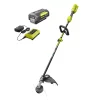 Trimmers RYOBI Reconditioned 40-Volt Lithium-Ion Cordless Attachment Capable String Trimmer With 4.0 Ah Battery And Charger Included
