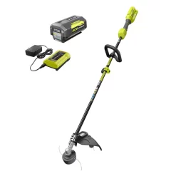 Trimmers RYOBI Reconditioned 40-Volt Lithium-Ion Cordless Attachment Capable String Trimmer With 4.0 Ah Battery And Charger Included