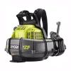 Leaf Blowers RYOBI 175 MPH 760 CFM 38cc Gas Backpack Leaf Blower