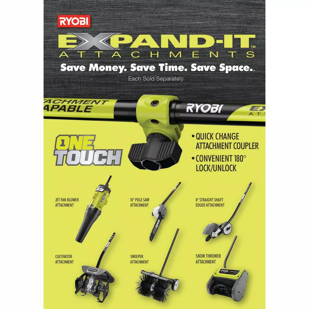 Trimmers RYOBI 25cc 2-Cycle Attachment Capable Full Crank Curved Shaft Gas String Trimmer - Image 4