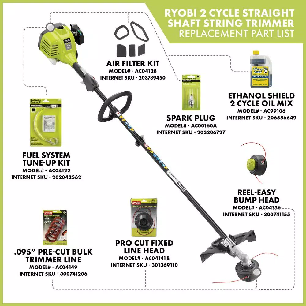 Trimmers RYOBI 25 Cc Gas 2-Cycle Attachment Capable Full Crank Straight Shaft String Trimmer And Ultimate Attachment Kit - Image 3
