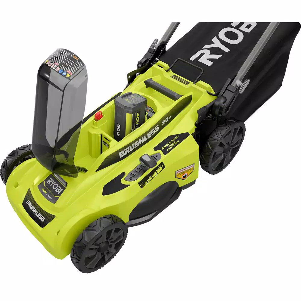Lawn Mowers RYOBI 20 In. 40-Volt Brushless Lithium-Ion Cordless Battery Walk Behind Push Lawn Mower 6.0 Ah Battery/Charger Included - Image 6