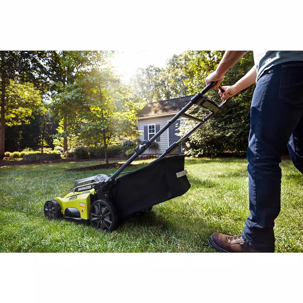 Lawn Mowers RYOBI 20 In. 40-Volt Brushless Lithium-Ion Cordless Battery Walk Behind Push Lawn Mower 6.0 Ah Battery/Charger Included - Image 11