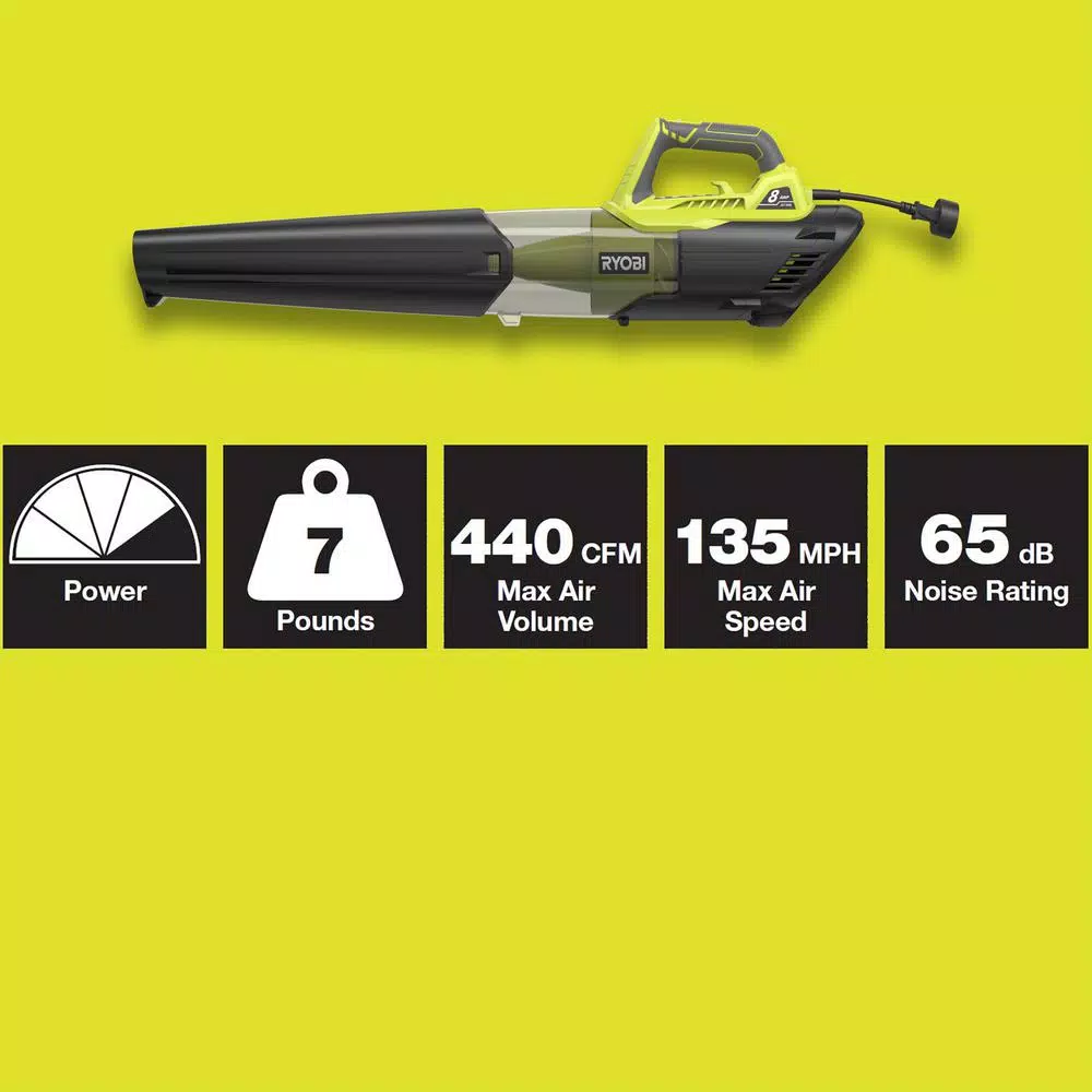 Lawn Mowers RYOBI 13 In. 11 Amp Corded Electric Walk Behind Push Mower And 8 Amp Electric Jet Fan Blower - Image 2