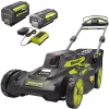 Lawn Mowers RYOBI 20 In. 40-Volt Brushless Lithium-Ion Cordless Self-Propelled Walk Behind Mower With 2 6.0 Ah Batteries, Charger Included