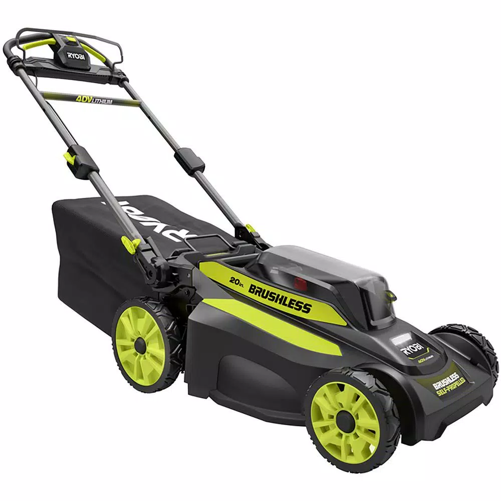 Lawn Mowers RYOBI 20 In. 40-Volt Brushless Lithium-Ion Cordless Walk Behind Self-Propelled Mower & Trimmer W/6.0 Ah Battery & Charger - Image 11