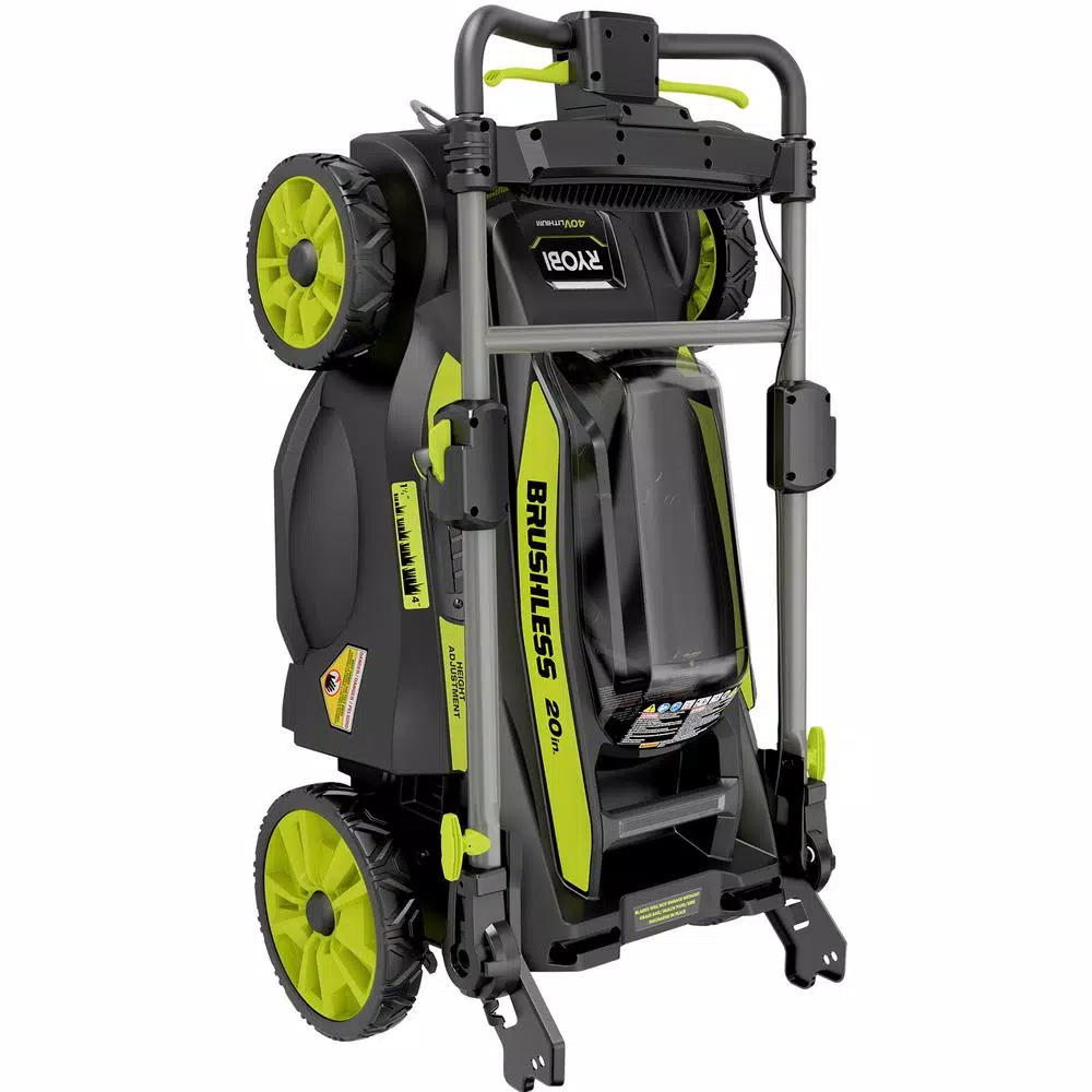 Lawn Mowers RYOBI 20 In. 40-Volt Brushless Lithium-Ion Cordless Walk Behind Self-Propelled Mower & Trimmer W/6.0 Ah Battery & Charger - Image 9