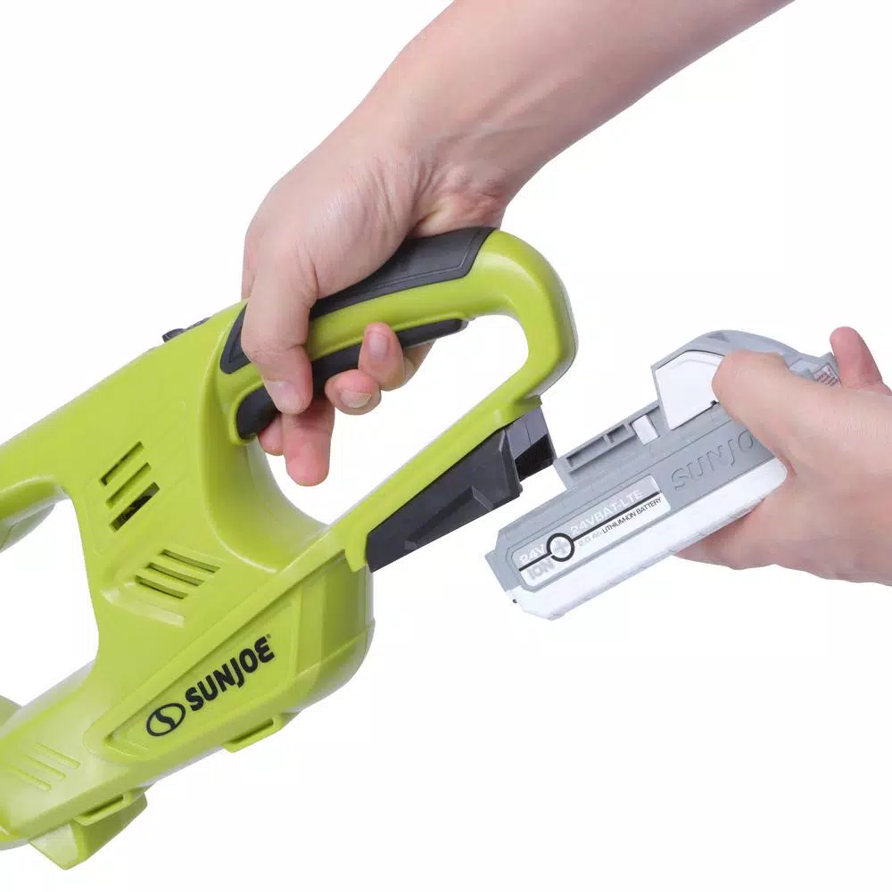 Trimmers Sun Joe 18 In. 24-Volt Cordless Electric Handheld Hedge Trimmer Kit With 2.0 Ah Battery Plus Charger 4 Trimmers Sun Joe 18 In. 24-Volt Cordless Electric Handheld Hedge Trimmer Kit With 2.0 Ah Battery Plus Charger - Image 4