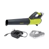 Leaf Blowers Sun Joe 100 MPH 385 CFM 24-Volt Turbine Cordless Jet Blower Kit With 2.0 Ah Battery + Charger