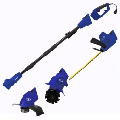 Trimmers Sun Joe 4.5 Amp Electric Lawn And Garden Multi-Tool System Hedge Trimmer/Grass Trimmer/Garden Tiller, Blue