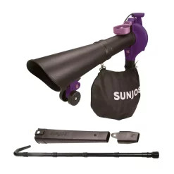 Leaf Blowers Sun Joe 250 MPH 440 CFM 14 Amp Electric Handheld Blower/Vacuum/Mulcher With Gutter Attachment, Purple
