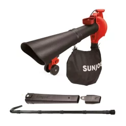 Leaf Blowers Sun Joe 250 MPH 440 CFM 14 Amp Electric Handheld Blower/Vacuum/Mulcher With Gutter Attachment, Red