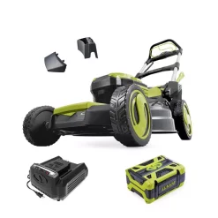 Lawn Mowers Sun Joe 21 In. 100-Volt Cordless Battery-Powered Walk-Behind Self Propelled Lawn Mower Kit With 5.0 Ah Battery Plus Charger