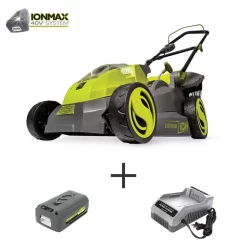 Lawn Mowers Sun Joe 16 In. 40-Volt Cordless Battery Walk Behind Push Mower Kit With 4.0 Ah Battery + Charger