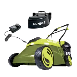 Lawn Mowers Sun Joe 14 In. 28-Volt Brushless Cordless Walk-Behind Push Mower Kit With 5.0 Ah Battery + Charger